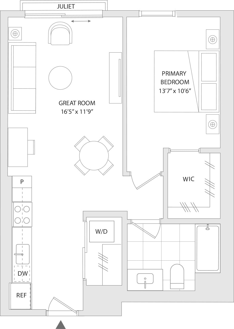 one bedroom floor plan